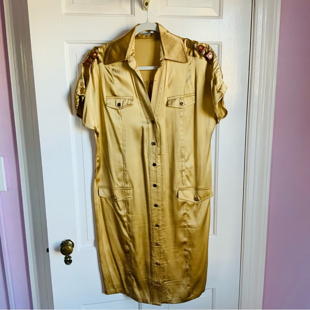 Cache Silk Dress With Shoulder Tabs - image 1